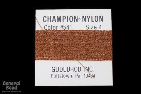 Brown Nylon Size 4 Needle End Bead Cord-General Bead