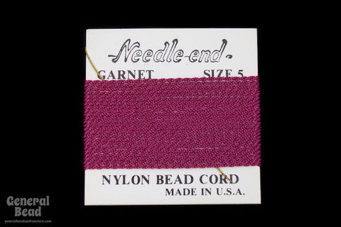 Garnet Nylon Size 5 Needle End Bead Cord-General Bead