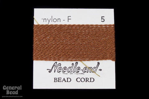 Brown Nylon Size 5 Needle End Bead Cord-General Bead