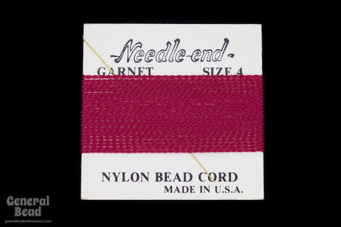 Garnet Nylon Size 4 Needle End Bead Cord-General Bead