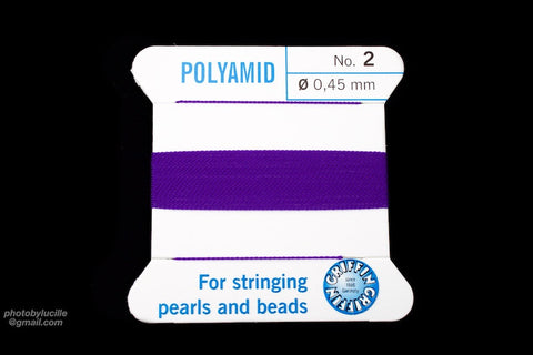 Amethyst Griffin Nylon Size 2 Needle End Bead Cord #CGF105-General Bead