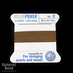 Brown Griffin Nylon Size 2 Needle End Bead Cord #CGF107-General Bead