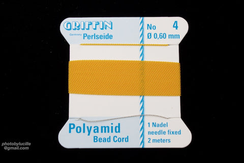 Amber Griffin Nylon Size 4 Needle End Bead Cord #CGF210-General Bead