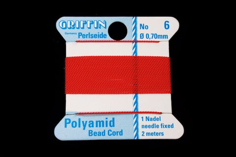 Red Griffin Nylon Size 6 Needle End Bead Cord #CGF308-General Bead