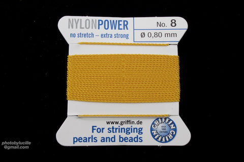 Amber Griffin Nylon Size 8 Needle End Bead Cord #CGF410-General Bead