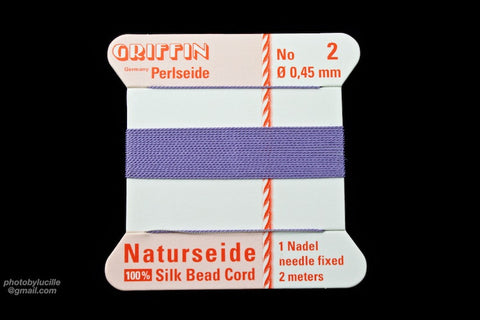 Lilac Griffin Silk Size 2 Needle End Bead Cord #CGG116-General Bead