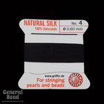Black Griffin Silk Size 4 Needle End Bead Cord #CGG202-General Bead