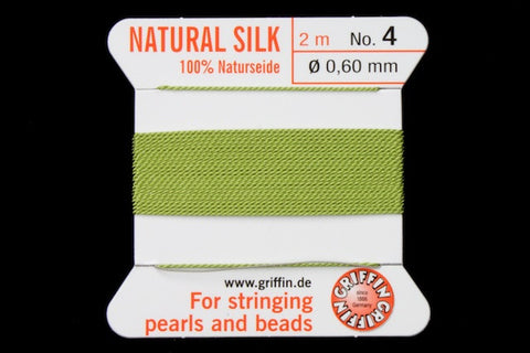 Olive Green Griffin Silk Size 4 Needle End Bead Cord #CGG204-General Bead
