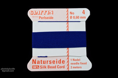 Dark Blue Griffin Silk Size 4 Needle End Bead Cord #CGG214-General Bead