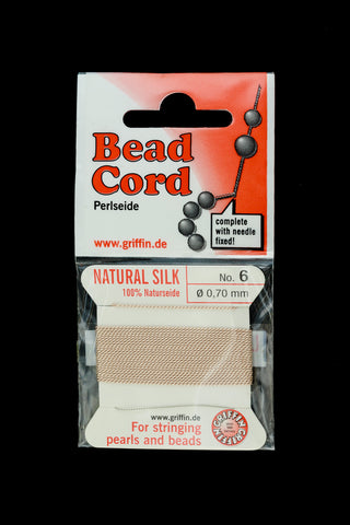 Grey Natural Silk Bead Cord .6mmX2m