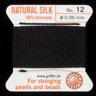 Black Griffin Silk Size 12 Needle End Bead Cord #CGG602-General Bead