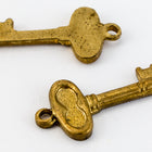 10mm Raw Brass Skeleton Key Charm (2 Pcs) #CHA030-General Bead