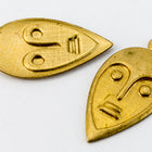 18mm Raw Brass Stylized Mask Charm (2 Pcs) #CHA045-General Bead