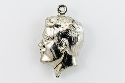 20mm Silver Double Sided Man's Profile Charm #CHA047-General Bead