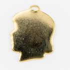 23mm Gold Girl's Profile Charm (2 Pcs) #CHA048-General Bead