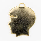 23mm Gold Boy's Profile Charm (2 Pcs) #CHA049-General Bead