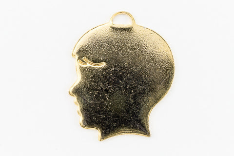 23mm Gold Boy's Profile Charm (2 Pcs) #CHA049-General Bead