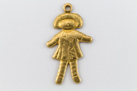 21mm Raw Brass Rag Doll Charm (2 Pcs) #CHA052-General Bead