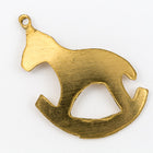 21mm Raw Brass Rocking Horse Charm (2 Pcs) #CHA053-General Bead
