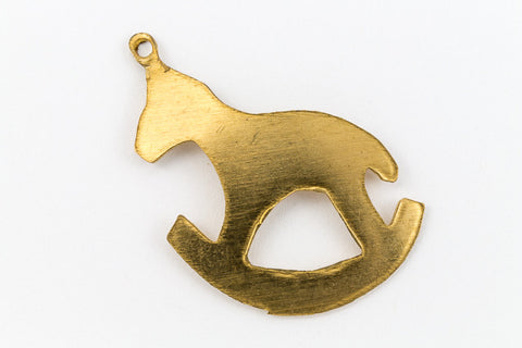 21mm Raw Brass Rocking Horse Charm (2 Pcs) #CHA053-General Bead