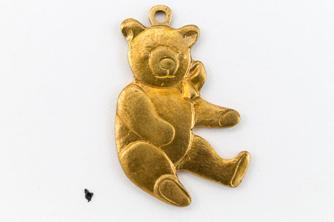 22mm Raw Brass Teddy Bear Charm (2 Pcs) #CHA054-General Bead
