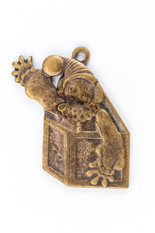 18mm Antique Brass Jack in the Box Charm #CHA056-General Bead