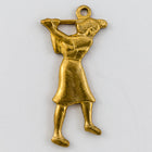 25mm Raw Brass Woman Playing Golf Charm #CHA070-General Bead