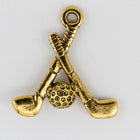 22mm Gold Dimensional Golf Charm #CHA071-General Bead