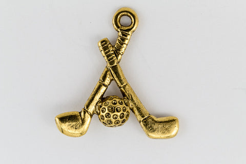 22mm Gold Dimensional Golf Charm #CHA071-General Bead