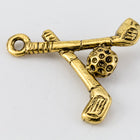 22mm Gold Dimensional Golf Charm #CHA071-General Bead