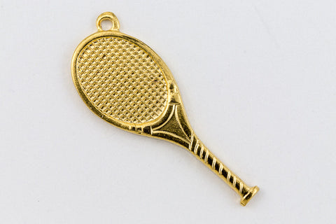 23mm Gold Tennis Racket Charm #CHA075-General Bead