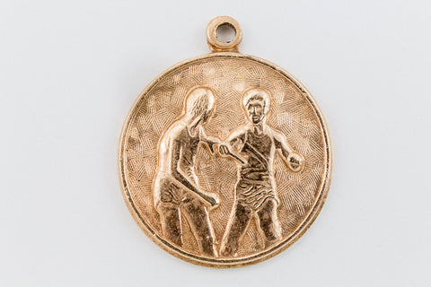 23mm Raw Brass Relay Race Charm #CHA086-General Bead