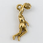 25mm Gold Dimensional Basketball Player Charm #CHA088-General Bead