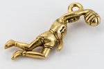 25mm Gold Dimensional Basketball Player Charm #CHA088-General Bead