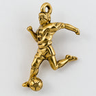 25mm Gold Dimensional Soccer Player Charm #CHA089-General Bead