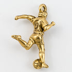 25mm Gold Dimensional Soccer Player Charm #CHA089-General Bead