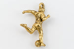 25mm Gold Dimensional Soccer Player Charm #CHA089-General Bead