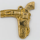 20mm Raw Brass Pistol in Holster Charm #CHA093-General Bead
