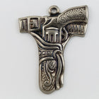 25mm Antique Silver Pistol in Holster Charm #CHA094-General Bead