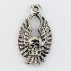 20mm Antique Silver Winged Skull Charm #CHA103-General Bead