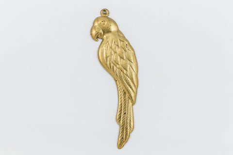 32mm Raw Brass Left Facing Parrot Charm (2 Pcs) #CHA326-General Bead