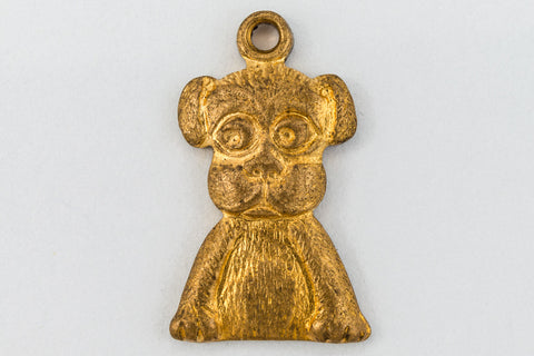 15mm Raw Brass Puppy Charm #CHA127-General Bead