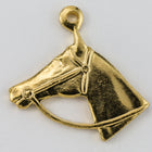 14mm Raw Brass Horse Head Charm (2 Pcs) #CHA138-General Bead