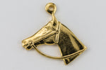 14mm Raw Brass Horse Head Charm (2 Pcs) #CHA138-General Bead