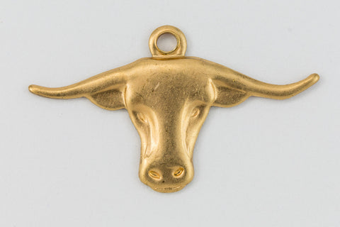 20mm Raw Brass Longhorn Charm (2 Pcs) #CHA139-General Bead