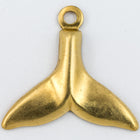 15mm Raw Brass Whale Tail Charm (2 Pcs) #CHA157-General Bead