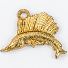 12mm Raw Brass Sailfish Charm (2 Pcs) #CHA165-General Bead