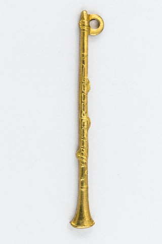 27mm Raw Brass Clarinet Charm #CHA168-General Bead