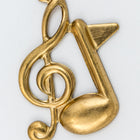 23mm Raw Brass Treble Clef and Music Note Charm (2 Pcs) #CHA157-General Bead