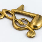 13mm Raw Brass Treble Clef and Music Note Charm (4 Pcs) #CHA170-General Bead